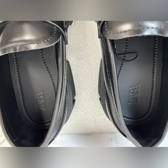 Zara Womens Black Chunky Platform Loafers  Slip On Shoes Size 43 Us 11 - Picture 6 of 12